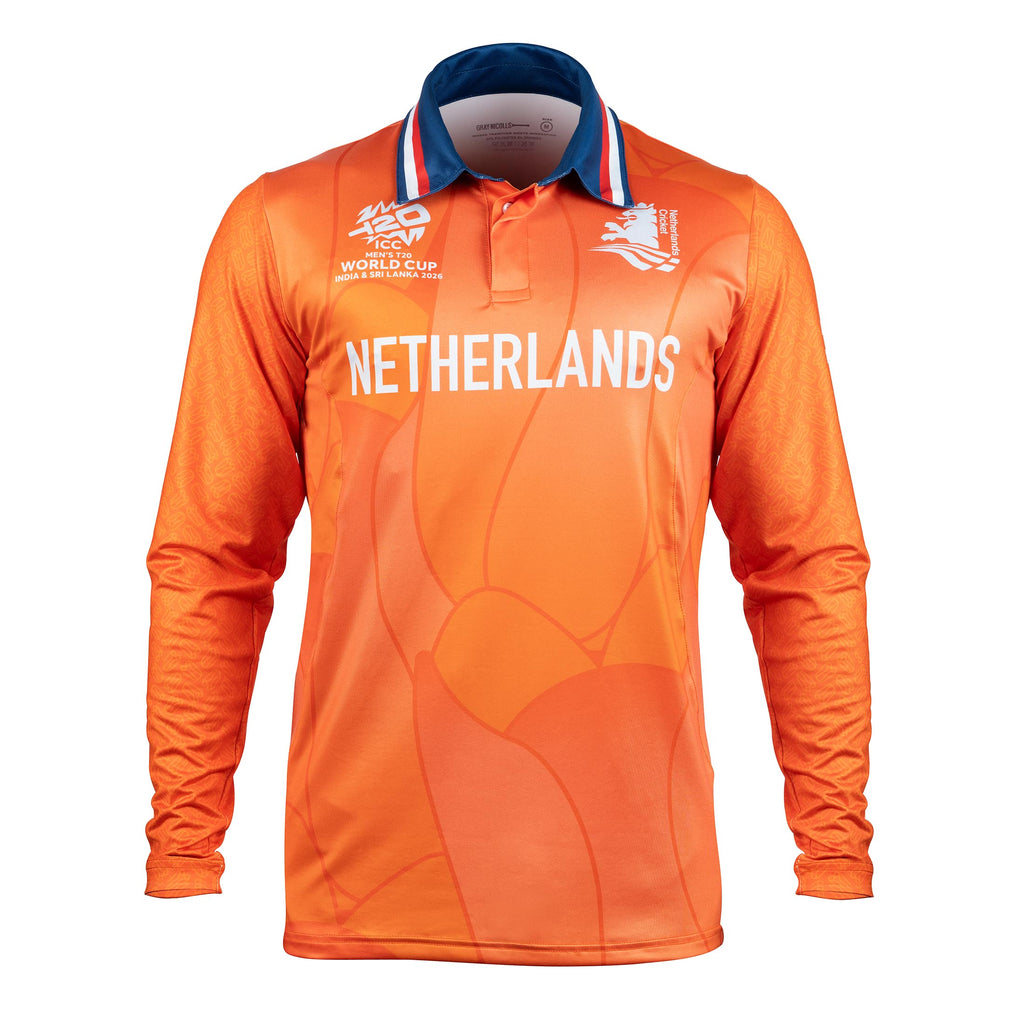 Netherlands Men's T20 World Cup '26 Long Sleeve Match Shirt - Mens