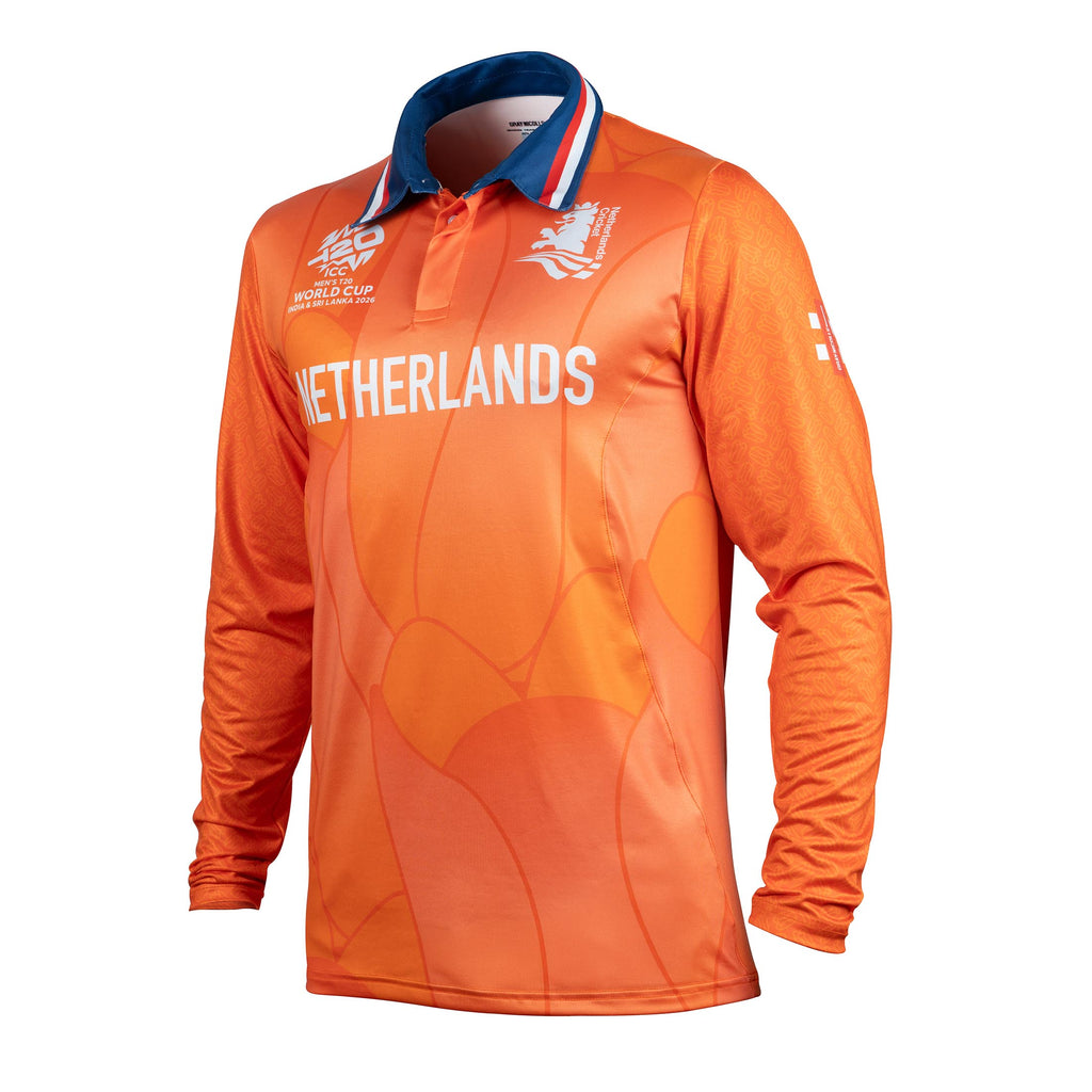 Netherlands Men's T20 World Cup '26 Long Sleeve Match Shirt - Mens