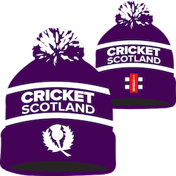 Cricket Scotland Adult's Purple / White Bobble Hat